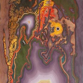 Painting titled "AMAZONIA Basalto" by Norma Nava, Original Artwork, Oil