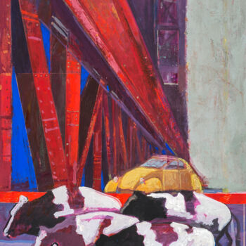 Картина под названием "Ballade en Rouge bé…" - Norma Trosman, Подлинное произведение искусства, Темпера Установлен на картон