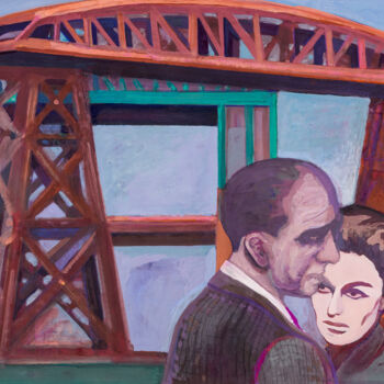 Painting titled "Série Couples Mythi…" by Norma Trosman, Original Artwork, Tempera Mounted on Cardboard
