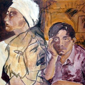 Peinture intitulée ""Indiferencia"" par Norma Ascencio, Œuvre d'art originale, Huile
