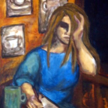 Malerei mit dem Titel "·cafe alto en la ve…" von Norma Ascencio, Original-Kunstwerk, Öl