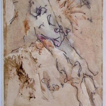 Σχέδιο με τίτλο "Du schaust - ich sc…" από Norman Ocko Bates, Αυθεντικά έργα τέχνης, Κοντέ