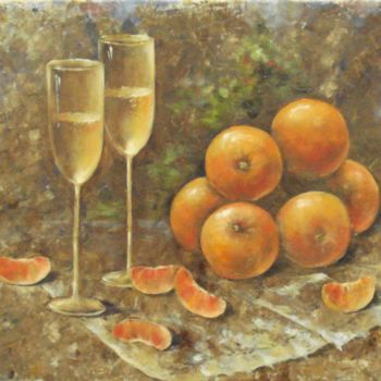 Schilderij getiteld "The Orange mood" door Galina Kolomenskaya, Origineel Kunstwerk, Olie