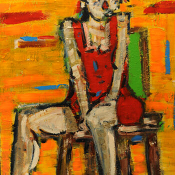 Картина под названием "Une chaise bien con…" - Nos.Ph, Подлинное произведение искусства, Акрил Установлен на Деревянная рама…