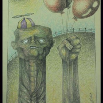 Pintura intitulada ""globos"" por Mariano Barrile, Obras de arte originais