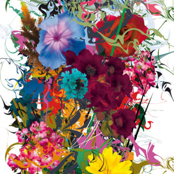 Digital Arts titled "Flowers" by Knop, Original Artwork, Digital Painting