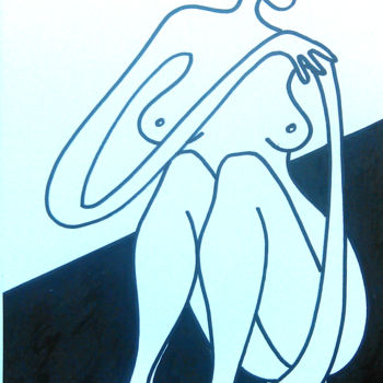 Drawing titled "Femme1" by Not So Random Art, Original Artwork, Marker