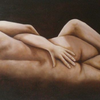 Картина под названием "Deux" - Anne Schwartzweber, Подлинное произведение искусства, Масло