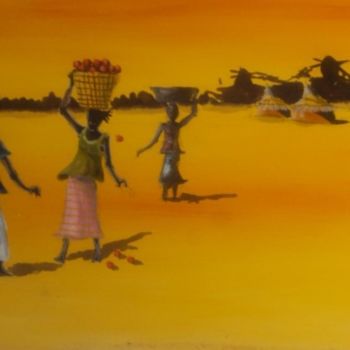 Painting titled "entretien" by Noufou Kabore, Original Artwork