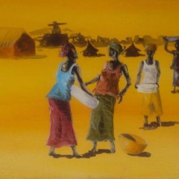 Painting titled "entretien 3" by Noufou Kabore, Original Artwork