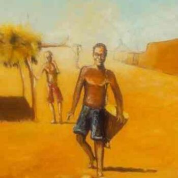 Pittura intitolato "le djembefola" da Noufou Kabore, Opera d'arte originale