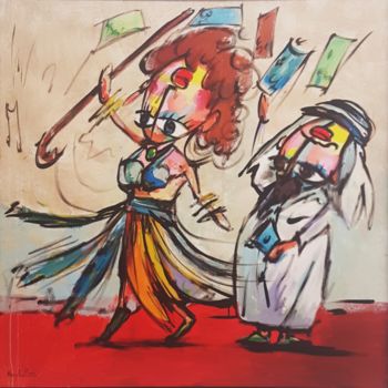 Peinture intitulée "danseuse.jpg" par Nouhaila Benbella, Œuvre d'art originale, Acrylique