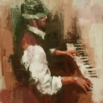 Peinture intitulée "pianiste.jpg" par N.Samak, Œuvre d'art originale