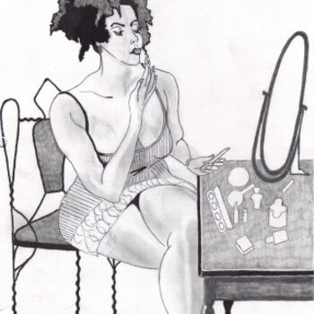 Drawing titled "Absorbed - A Woman…" by Nova B, Original Artwork, Other