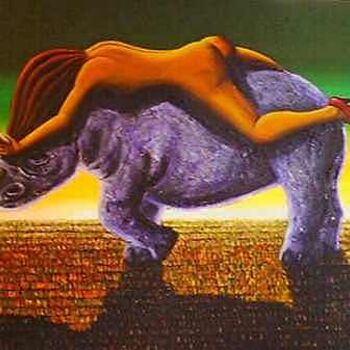 Painting titled "WOMAN ON TOP" by Marcelo Novo, Original Artwork, Acrylic