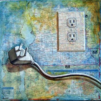 Painting titled "PLUG" by Marcelo Novo, Original Artwork, Acrylic