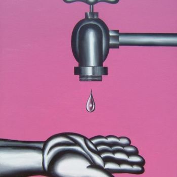 Painting titled "DROP" by Marcelo Novo, Original Artwork, Oil