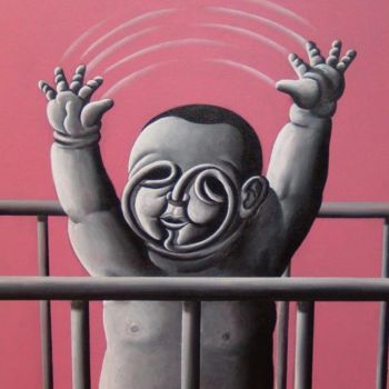 Malerei mit dem Titel "HAPPY BABY" von Marcelo Novo, Original-Kunstwerk, Öl