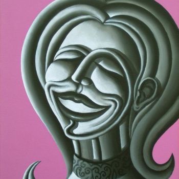 Painting titled "HAPPY WITH BOTOX" by Marcelo Novo, Original Artwork, Oil