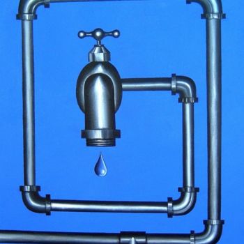 Painting titled "FAUCET MAZE" by Marcelo Novo, Original Artwork, Oil