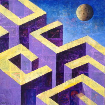 Painting titled "CITY MAZE" by Marcelo Novo, Original Artwork, Other