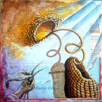 Painting titled "WEAVING HANDS" by Marcelo Novo, Original Artwork, Other