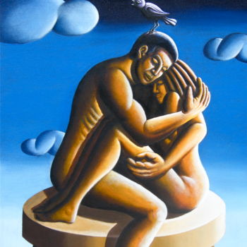 Painting titled "EMBRACE" by Marcelo Novo, Original Artwork, Acrylic