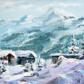 Картина под названием "Breath of winter" - Tatyana Zorina, Подлинное произведение искусства, Масло