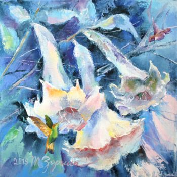Painting titled "Blue dreams" by Tatyana Zorina, Original Artwork, Oil