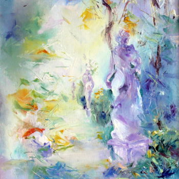Pittura intitolato "Summer garden" da Tatyana Zorina, Opera d'arte originale, Olio