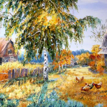 Painting titled "August.Elena Zorina" by Tatyana Zorina, Original Artwork, Oil