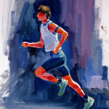Painting titled "Summer workout" by Tatyana Zorina, Original Artwork, Oil