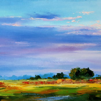 Painting titled "The clouds are melt…" by Tatyana Zorina, Original Artwork, Oil