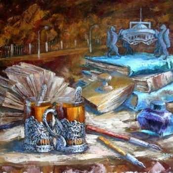 Painting titled "Remembering the past" by Tatyana Zorina, Original Artwork, Oil