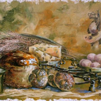 Painting titled "Cheese glamor. Elen…" by Tatyana Zorina, Original Artwork, Oil