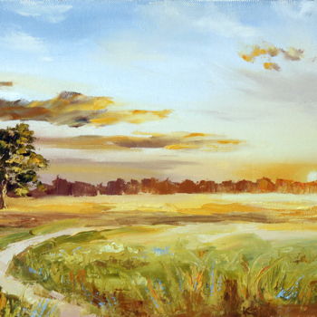 Painting titled "Road to the sun" by Tatyana Zorina, Original Artwork, Oil