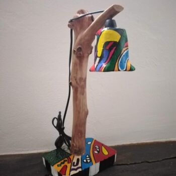 Sculpture titled "Lampe décorative de…" by Np, Original Artwork, Plaster