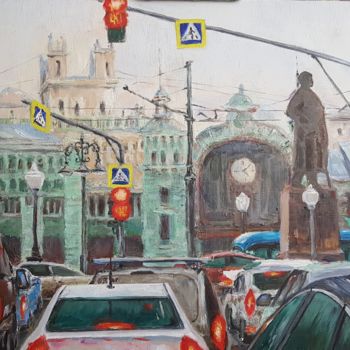 Painting titled "Бесснежная зима 201…" by Regina Grauberger, Original Artwork, Oil