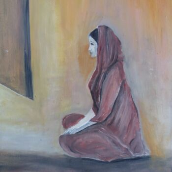 Painting titled "lady" by Nilanga Ranasinghe, Original Artwork, Oil