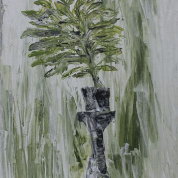 Картина под названием "Plant in house" - Nilanga Ranasinghe, Подлинное произведение искусства, Акрил