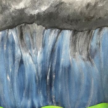 Schilderij getiteld "Abstract Rainstorm" door Nancy Riedell, Origineel Kunstwerk, Aquarel
