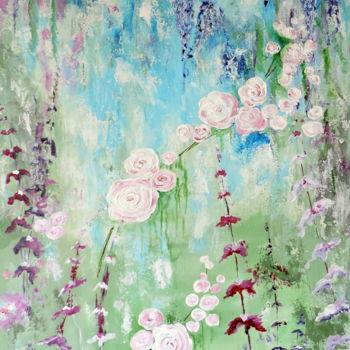 제목이 "Dans mon jardin d'h…"인 미술작품 Nicole Spiraers로, 원작, 아크릴 나무 들것 프레임에 장착됨