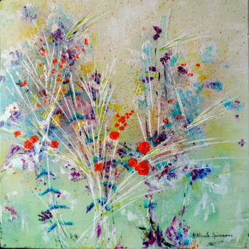 Painting titled "A Fleur de toi...2" by Nicole Spiraers, Original Artwork, Acrylic Mounted on Wood Stretcher frame