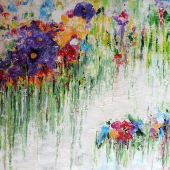 Картина под названием "Parfum d'avril" - Nicole Spiraers, Подлинное произведение искусства, Акрил Установлен на Деревянная р…