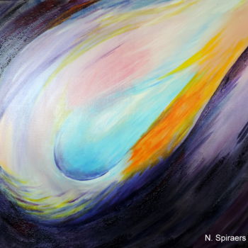 Malerei mit dem Titel "Danse avec la mer 1" von Nicole Spiraers, Original-Kunstwerk, Acryl