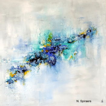 Картина под названием "Azur 2" - Nicole Spiraers, Подлинное произведение искусства, Акрил Установлен на Деревянная рама для…