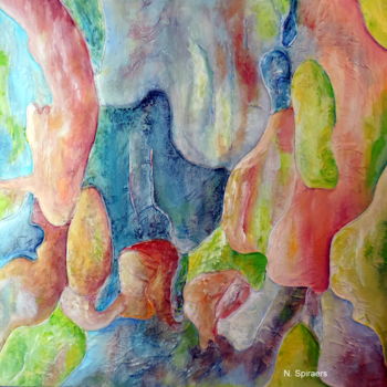 Peinture intitulée "Ecorce du Lilas des…" par Nicole Spiraers, Œuvre d'art originale, Acrylique