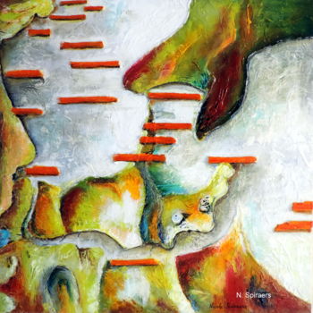 Pittura intitolato "bouleau forestier" da Nicole Spiraers, Opera d'arte originale, Acrilico