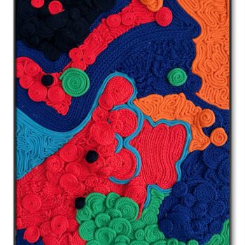 Art textile intitulée "Full of life" par Ntokozo Buthelezi, Œuvre d'art originale, String Art