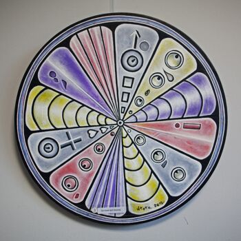 Peinture intitulée "La roue qui tourne" par Ntota, Œuvre d'art originale, Huile